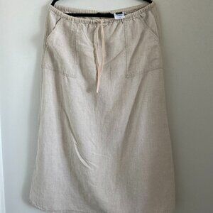 Eddie Bauer Linen Cream Maxi Skirt